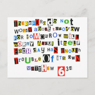 Matthew 6:34 postcard