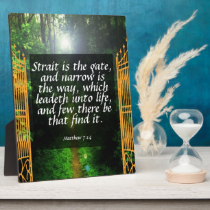 Matthew 7:14   plaque