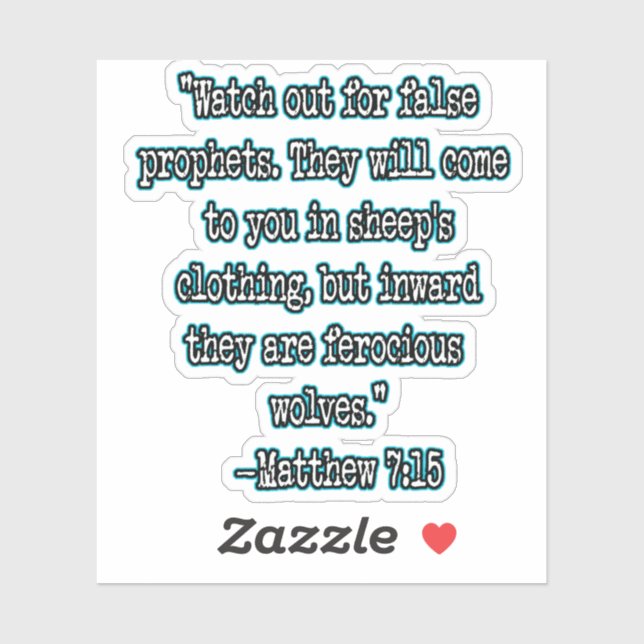 Matthew 7:15 Watch Out For False Prophets (Sheet)