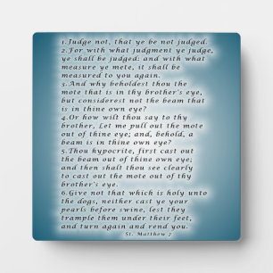 Matthew 7:1-6 plaque