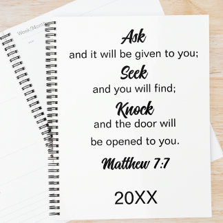 Matthew 7:7 Ask Seek Knock Bible Verse Planner