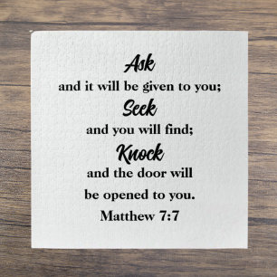 Matthew 7:7 Meditative Bible Verse Jigsaw Puzzle