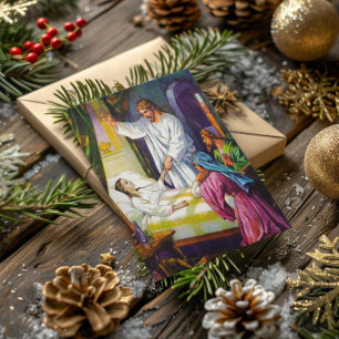 Matthew 9:18-26 Jesus Brings a Girl Back to Life p Postcard