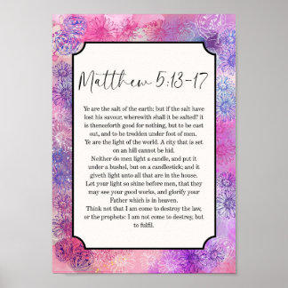Matthew Bible Verse WallArt  Poster