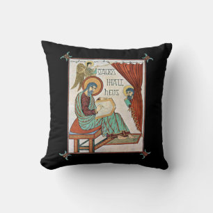 Matthew From Lindisfarne Medieval Manuscript Throw Pillow