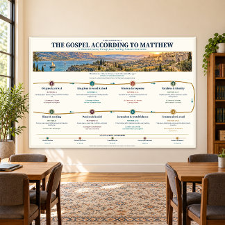 Matthew Gospel Bible Study Wall Chart 36x24 Photo Print