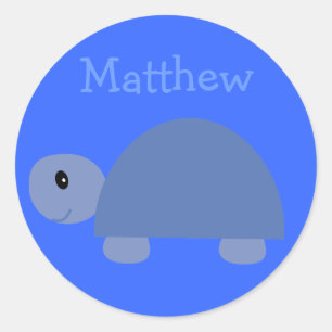 Matthew´s cute blue cartoon turtle stickers
