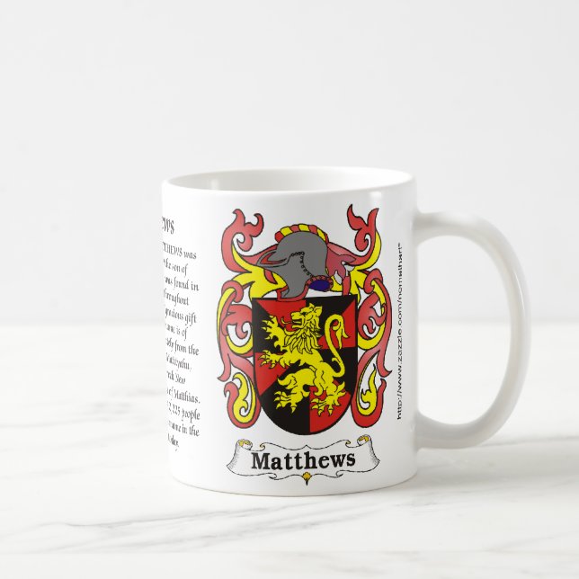 Matthews Family Coat of Arms mug (Right)