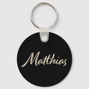 Matthias Name whitegold Button Schlüsselanhänger Keychain