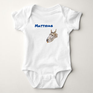 Matthias Name With A Donkey, Baby Bodysuit