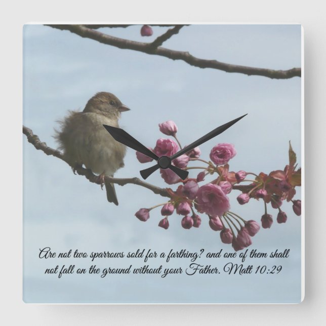 Matthieu 10:29 Verset Bible Horloge murale (Recto)