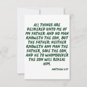 Matthieu 11:27 KJV Bible Scripture Carte de voeux