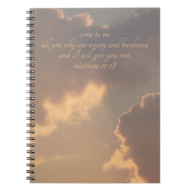 Matthieu 11:28 carnet des écritures bibliques (Devant)