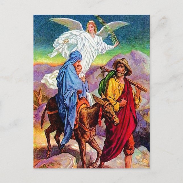Matthieu 2:13-18 Fuir en Egypte carte postale (Devant)