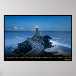Matthieu 5:16 Christian Bible Verse Poster