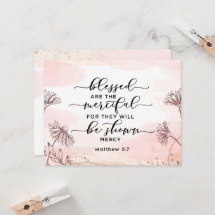 Matthieu 5:7 Heureux sont la Carte Plat Miséricord