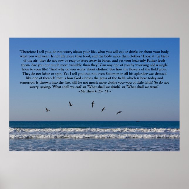 Matthieu 6:25- 31 Poster (Devant)