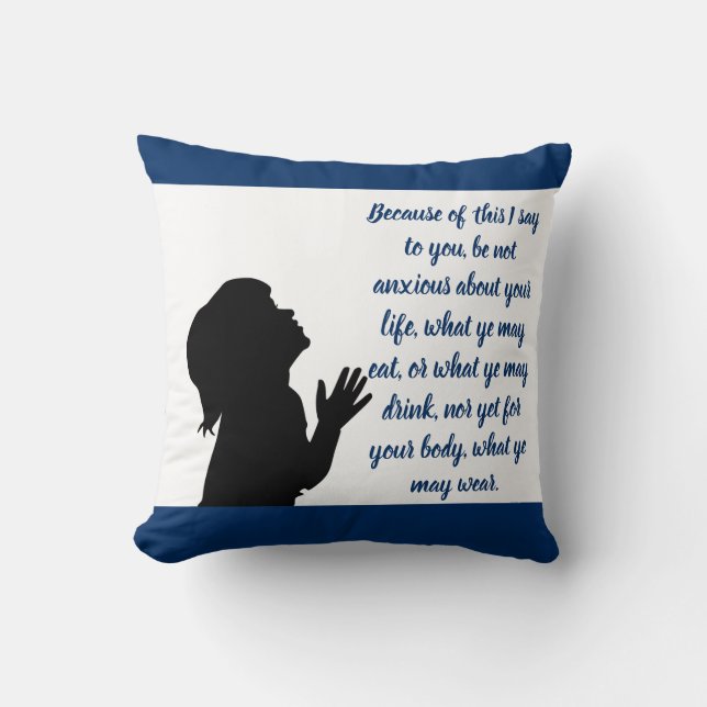 Matthieu 6:25 Verse de la Bible - Coussin (Recto)