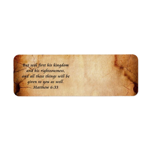 Matthieu 6:33 étiquette de adresse (Devant)