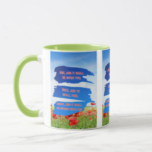Matthieu 7:7 KJV Bible Verse Pic Mug à deux tons