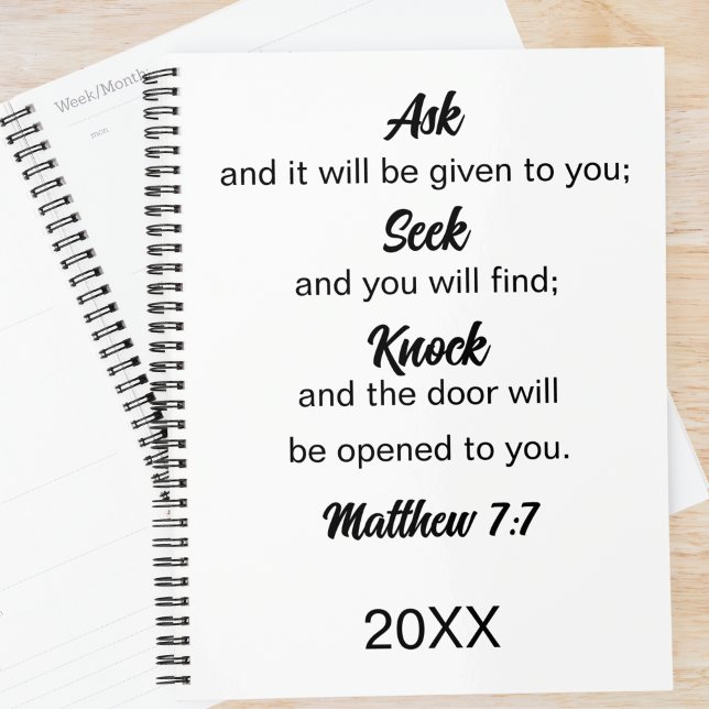 Matthieu 7:7 Poser Chercher Knock Bible Verse (Créateur téléchargé)