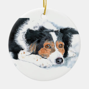 Mattie the Border Collie Ceramic Ornament