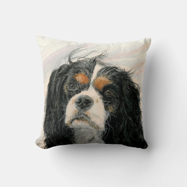 Mattie the King Charles Cavalier Spaniel Throw Pillow (Front)