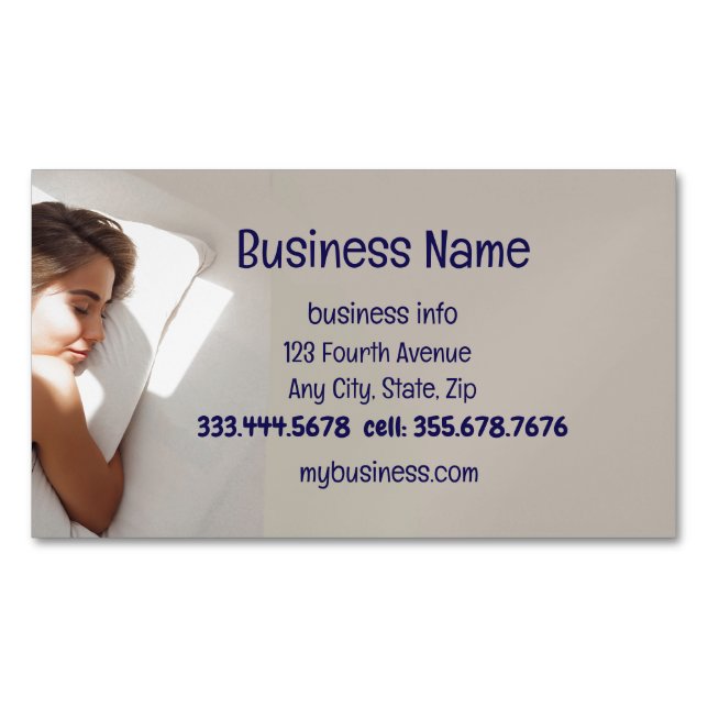 Mattress Bed Sleeping Custom  Magnetic Business Card (Front)