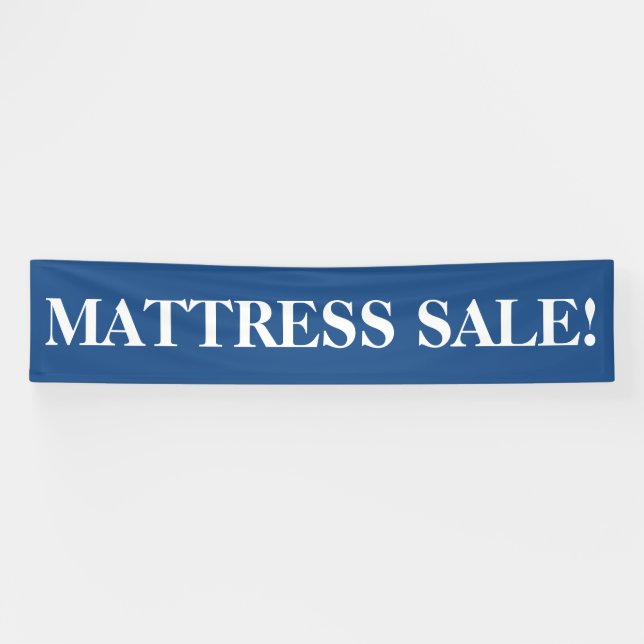 Mattress sale simple blue white banner sign (Horizontal)