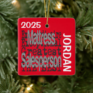 Mattress Salesperson Extraordinaire CUSTOM Ceramic Ornament
