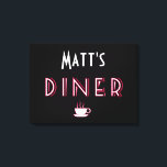 Matt's Art Deco Diner Sign<br><div class="desc">Matt's Art Deco Diner Sign Personalize this sin with any name! This Diner sign in white, red and black is a perfect accessory for your stylish house. The coffee cup adds a warm touch. Art Deco was a pastiche of many different styles, sometimes contradictory, united by a desire to be...</div>