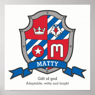 Matty boys nom signifiant affiche heraldry shield