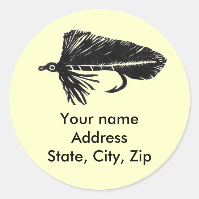 Matuka streamer, fly fishing, fly tying, art classic round sticker (Front)