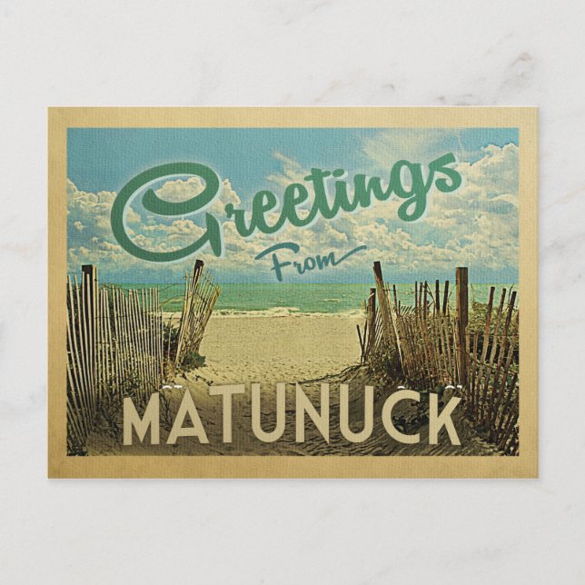 Matunuck Beach Vintage Travel Postcard (Front)