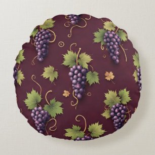 Mature Grapes,  Author Natasha Us   Round Pillow