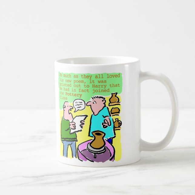 Mature Student Reads a Poem in the Pottery Class Coffee Mug (Right)