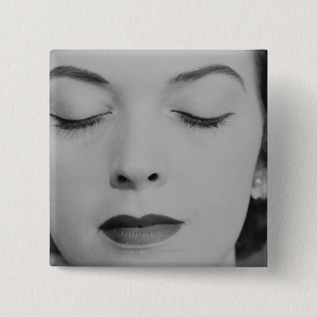 Mature Woman 2 Inch Square Button (Front)