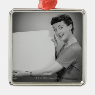 Mature Woman Metal Ornament