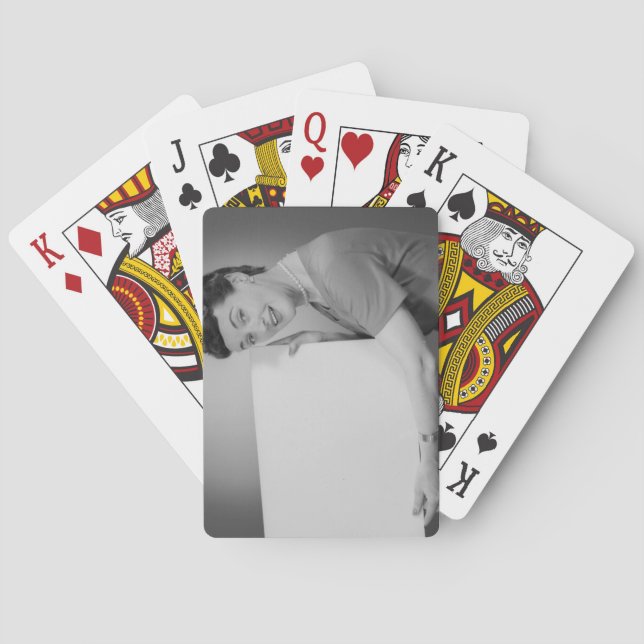 Mature Woman Playing Cards (Back)