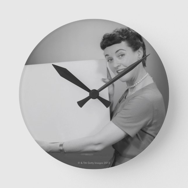 Mature Woman Round Clock (Front)
