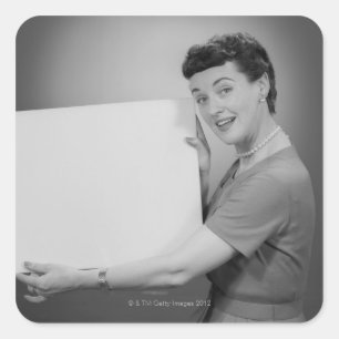 Mature Woman Square Sticker