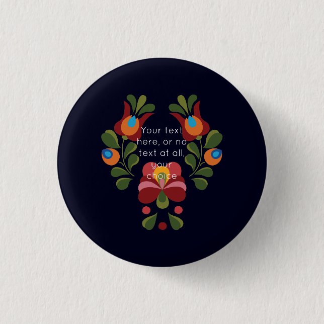 Matyo Flower Arrangement  1 Inch Round Button (Front)