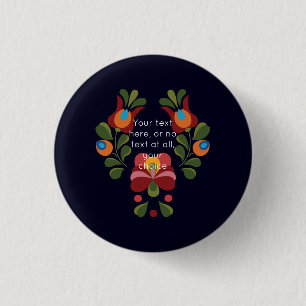 Matyo Flower Arrangement  1 Inch Round Button