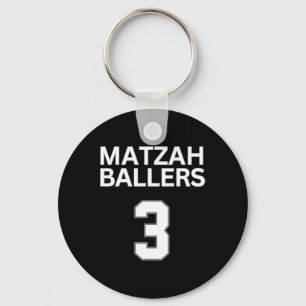 Matzah Ballers 3 Funny Jewish Pun Basketball Team Keychain