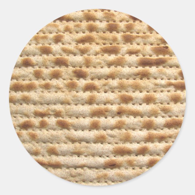 Matzah biscuit flatbread classic round sticker (Front)