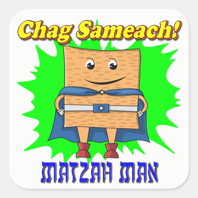 Matzah Man Passover Stickers (Front)