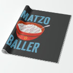 Matzo Baller Funny Baseball Hanukkah Holiday Gift  Wrapping Paper<br><div class="desc">funny, hanukkah, jewish, jew, holiday, matzo, baseball, birthday, gift, sport, </div>