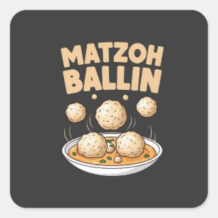 Matzo Baller Hanukkah Food Jewish Culture Square Sticker