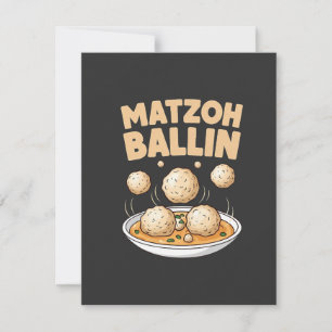 Matzo Baller Hanukkah Food Jewish Culture Thank You Card