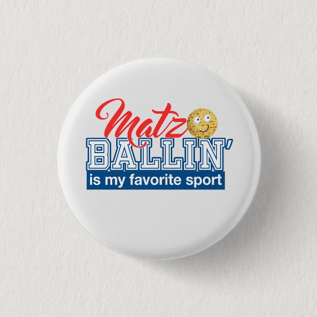 Matzo Ballin' is my favourite sport - Passover gif 1 Inch Round Button (Front)
